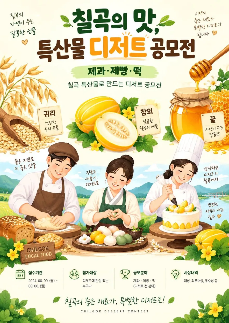 특산물 디저트 공모전 홍보물